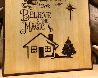 Christmas Signs Magic of Christmas Laser Engraved Sign