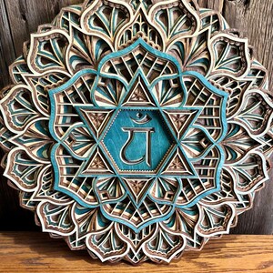 Layered Yoga Mandala Wall Art Anahata Chakra