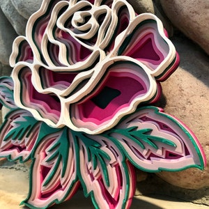 Layered Rose Wall Art