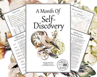 Vintage Self-Discovery Planner: Printable | Digital Planner | Simple Planner | Journal | Unique Gift | Planner Inserts