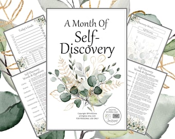 Foliage Self-Discovery Planner: Printable | Digital Planner | Simple Planner | Journal | Unique Gift | Floral |  Planner Inserts