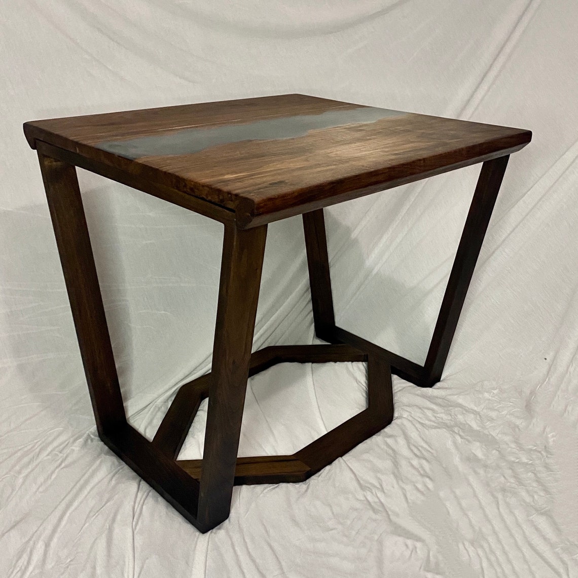 Modern Contemporary Walnut End Table Etsy