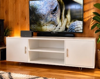 Handmade Modern Media Console, Modern Living Room Storage Cabinet, Large Custom TV Console