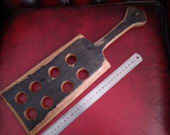 BDSM Spanking Whisky  Oak Wooden Paddle with Holes | Whisky Barrel | BDSM Paddle by IronicKrafts