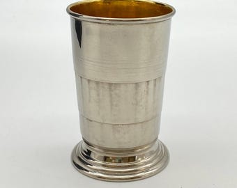 Vintage Dalvey Telescopic Pocket Cup: Stainless Steel With Brass