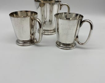 Mappin and Webb silver plated officially marked tankards from 1931 to 1933