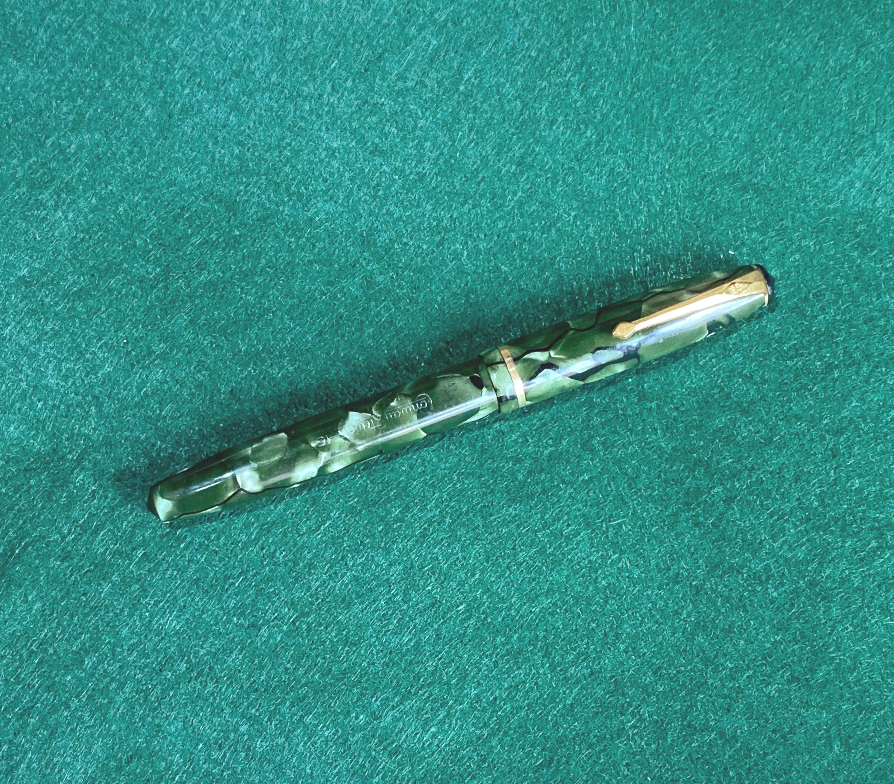 Conway Steward No 15 Pen in Green Marble With 14kt Gold Nib - Etsy