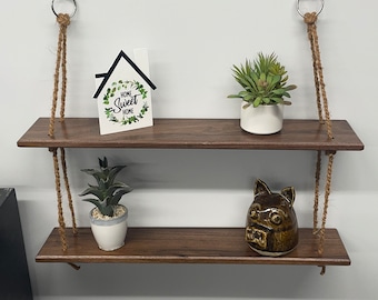 Walnut Rope Shelf