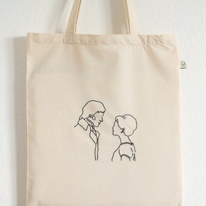 Bolso de mano de Orgullo y Prejuicio - Regalo de Jane Austen - Bolso para libros bordado a mano