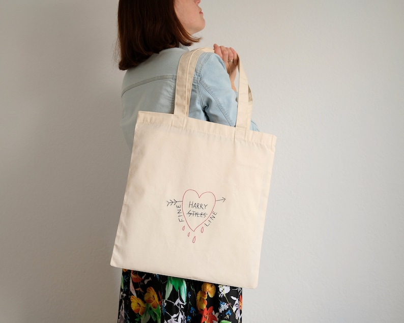 Harry Styles embroidered tote bag Fine Line canvas tote