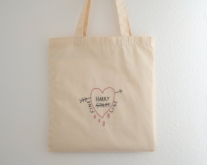Harry Styles embroidered tote bag Fine Line canvas tote