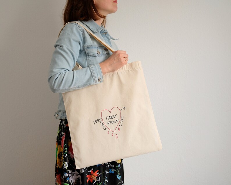 Harry Styles embroidered tote bag Fine Line canvas tote