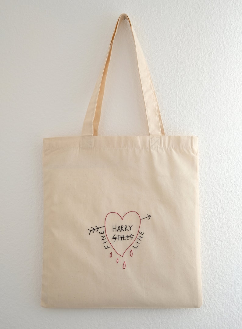 Harry Styles embroidered tote bag Fine Line canvas tote