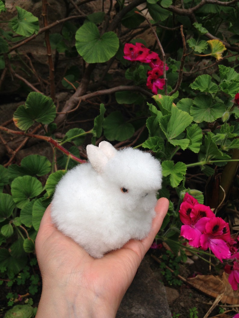 Alpaca Fur Hand-made Little White Easter Bunny Rabbit Toy - Etsy