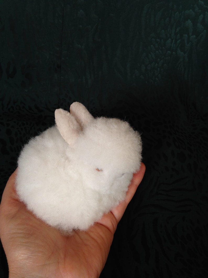 Alpaca Fur Hand-made Little White Easter Bunny Rabbit Toy - Etsy