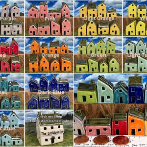 Miniatyr keramik med "Ditt namn"-motiv, gammal brittisk pub / värdshus / bar / butik. Liten, medelstor, stor storlek. Unik, skräddarsydd och handgjord på beställning av Penny. bild 9