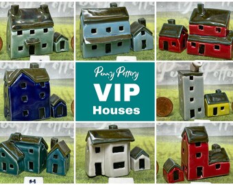 Miniature Ceramic VIP Houses - Exclusive Limited Edition Townhouses, Executive & Extended Homes - Cute Mini Collectables Handmade by Penny.