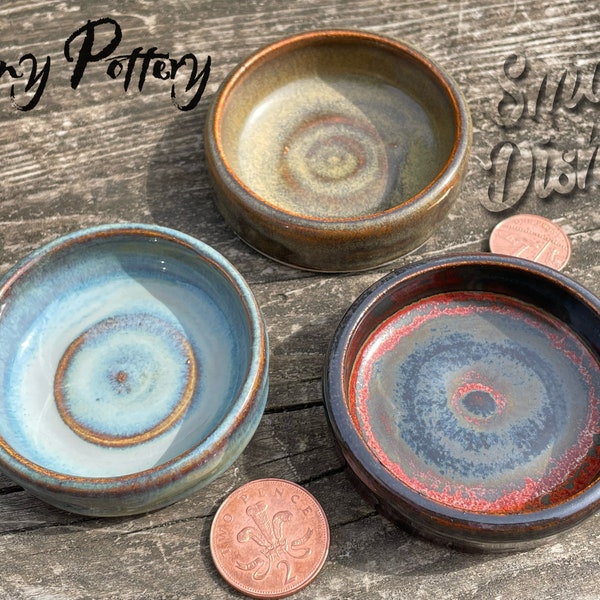 Small Dishes - Beautiful Individual Ceramic Multipurpose Bowls - tapas, sauces, jewelry. Various glazes. Unique Pottery Handmade by Penny