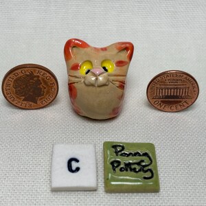 Miniature Ceramic Ginger Cats. Cute Feline Characters Sold Individually ...