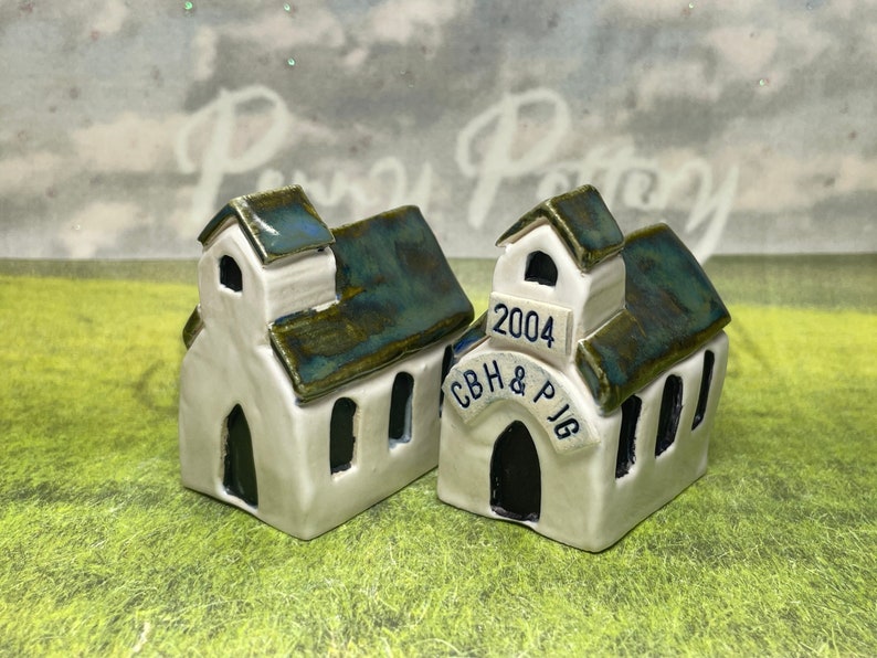 Custom Your Name Miniature Ceramic Church / Chapel / Parish. Wedding or Anniversary Gift, Favour, Table Decoration. Bespoke & Handmade. image 7