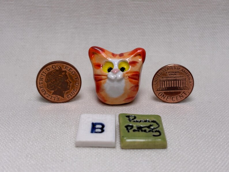 Miniature Ceramic Ginger Cats. Cute Feline Characters Sold Individually ...