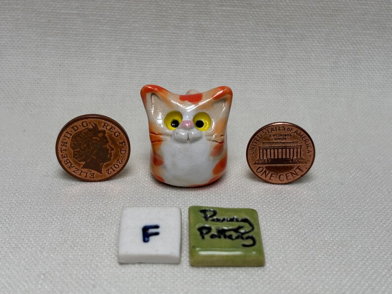 Miniature Ceramic Ginger Cats. Cute Feline Characters Sold Individually ...
