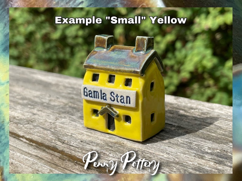 Miniatyr keramik med "Ditt namn"-motiv, gammal brittisk pub / värdshus / bar / butik. Liten, medelstor, stor storlek. Unik, skräddarsydd och handgjord på beställning av Penny. bild 2