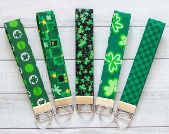 Personalized Gifts National Holiday Patrick/'s Day Faux Leather Key Fob Keychains St Gifts for Her Gifts for Him