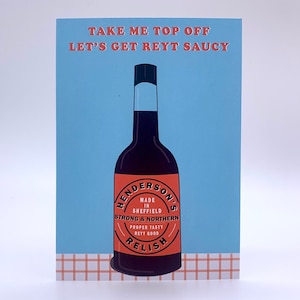 Cartão Hendersons Relish // Sheffield // engraçado // cartão atrevido // Yorkshire // cartão de felicitações