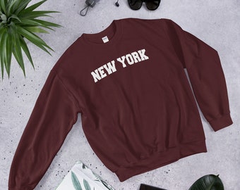 NEW YORK APPLE Sweatshirt NY Gift Graphic Retro Style Unisex Pullover Sweater