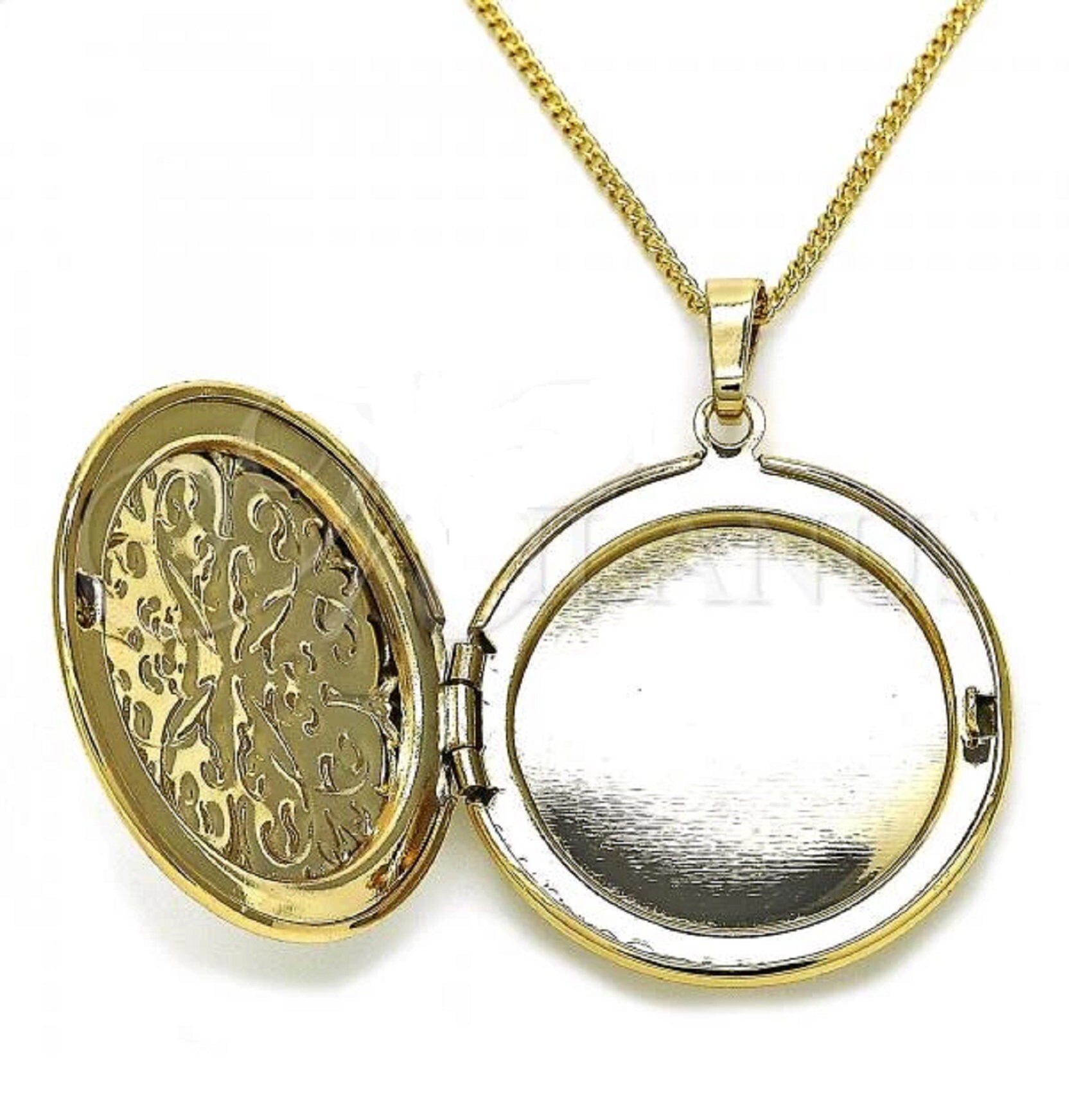 Keepsake Locket Gold Floral Locket Necklace Large Round Etsy