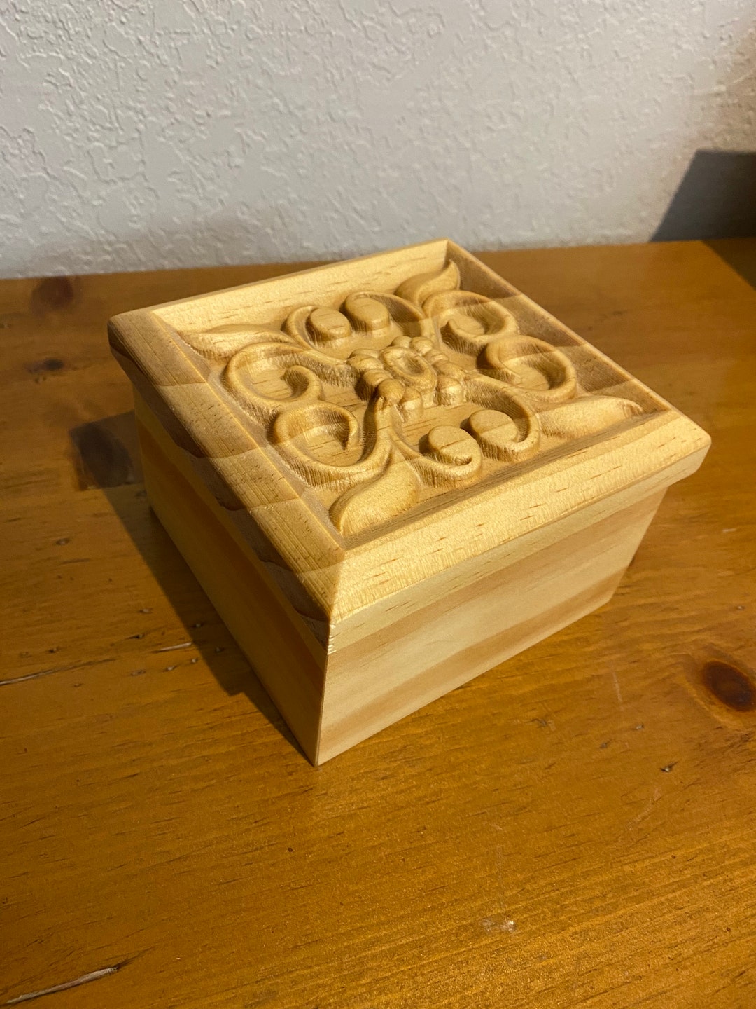 Wood Hinged Decorative Box Etsy