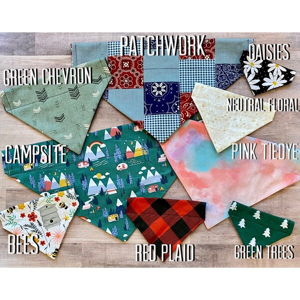 Slip Over the Collar Dog Bandana - Valentine's Day Bandana - St. Pat Day Pet Bandana - Handmade No Tie Dog Bandana - Dog Scarf - Cat Bandana