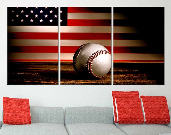 Vintage Baseball Ball Canvas Wall Art - Perfect Accent for Sports Fans, Man Cave, Game Room, and Home Decor Enthusiasts