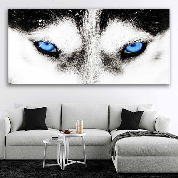 Blue Eyed Wolf Wall Art Set - Etsy