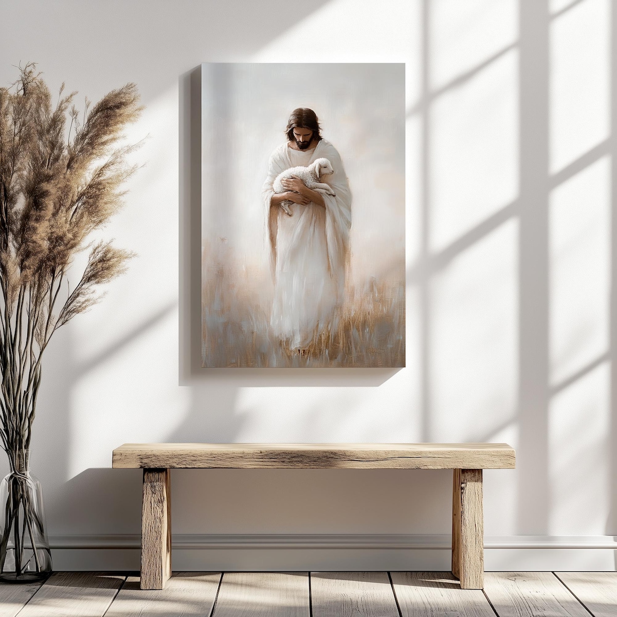 30x20 Jesus Holding Lamb Canvas - Etsy