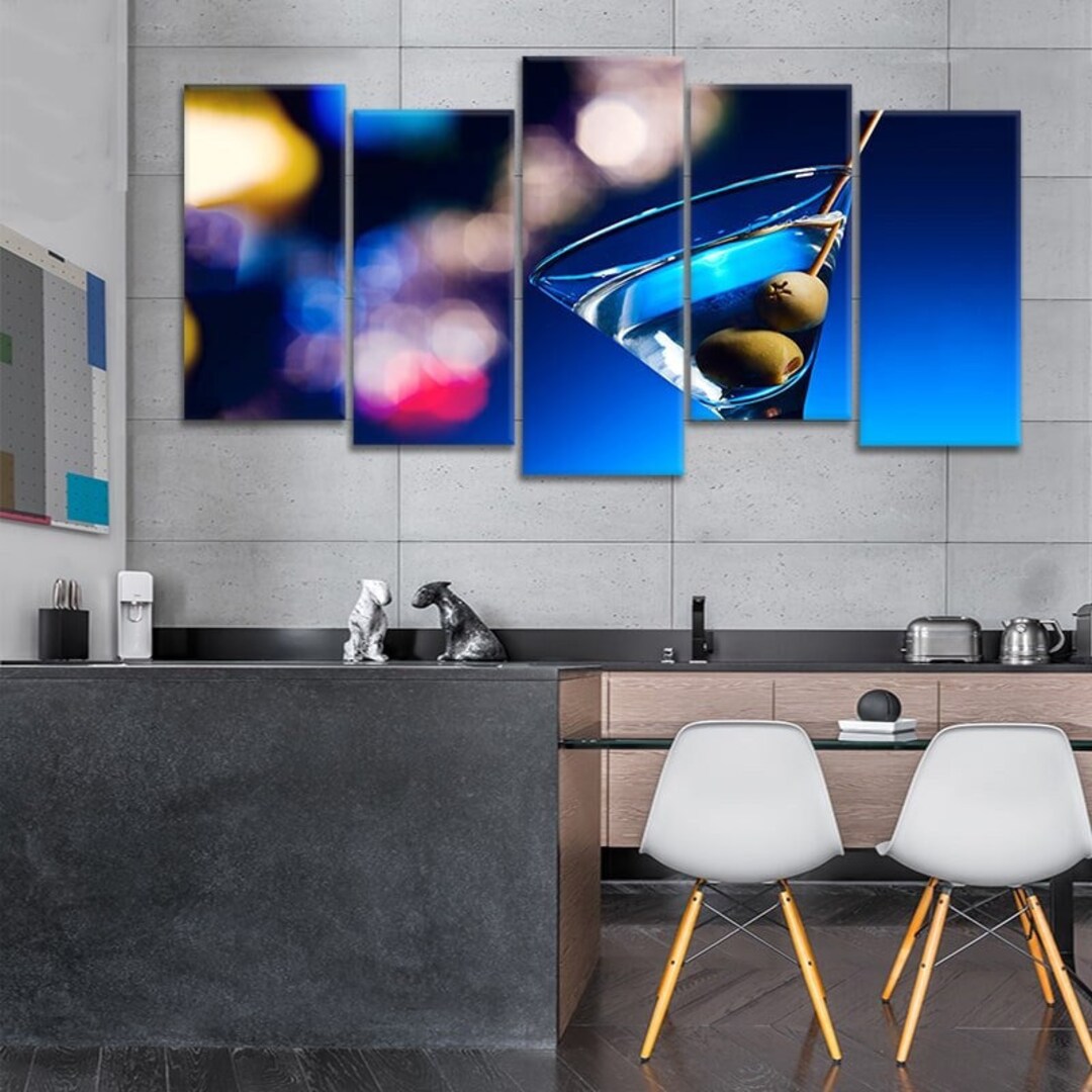Dirty Martini Canvas Wall Art Set - Etsy