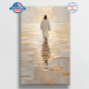Peace Be Still, Christian Painting, Jesus Walking on Water Canvas, Jesus Wall Art, LDS Art, Bible Wall Art, Modern Christian Art Prints