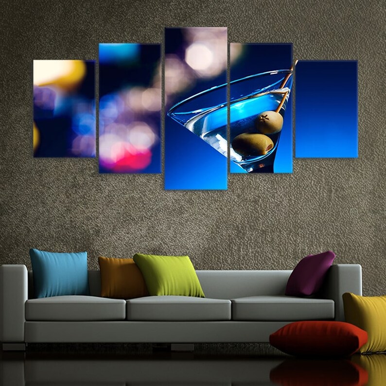 Dirty Martini Canvas Wall Art Set Etsy