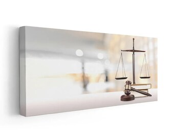 Golden Scales of Justice Canvas Art, Luxury Law Office Decor, Balance ...
