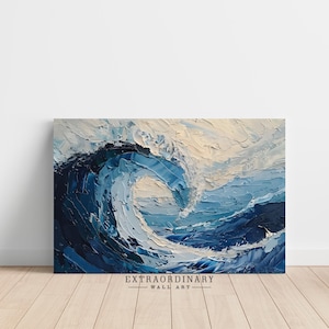 Ocean Wave Art Print For Bedroom Decor Large Ocean Wave Canvas Art Coastal Wall Decor Framed Textured Inspired Wall Art Ready To Hang