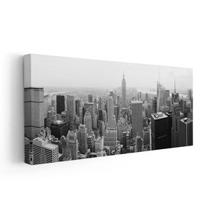 Black and White New York City Skyline Canvas Art Print for Modern Home ...