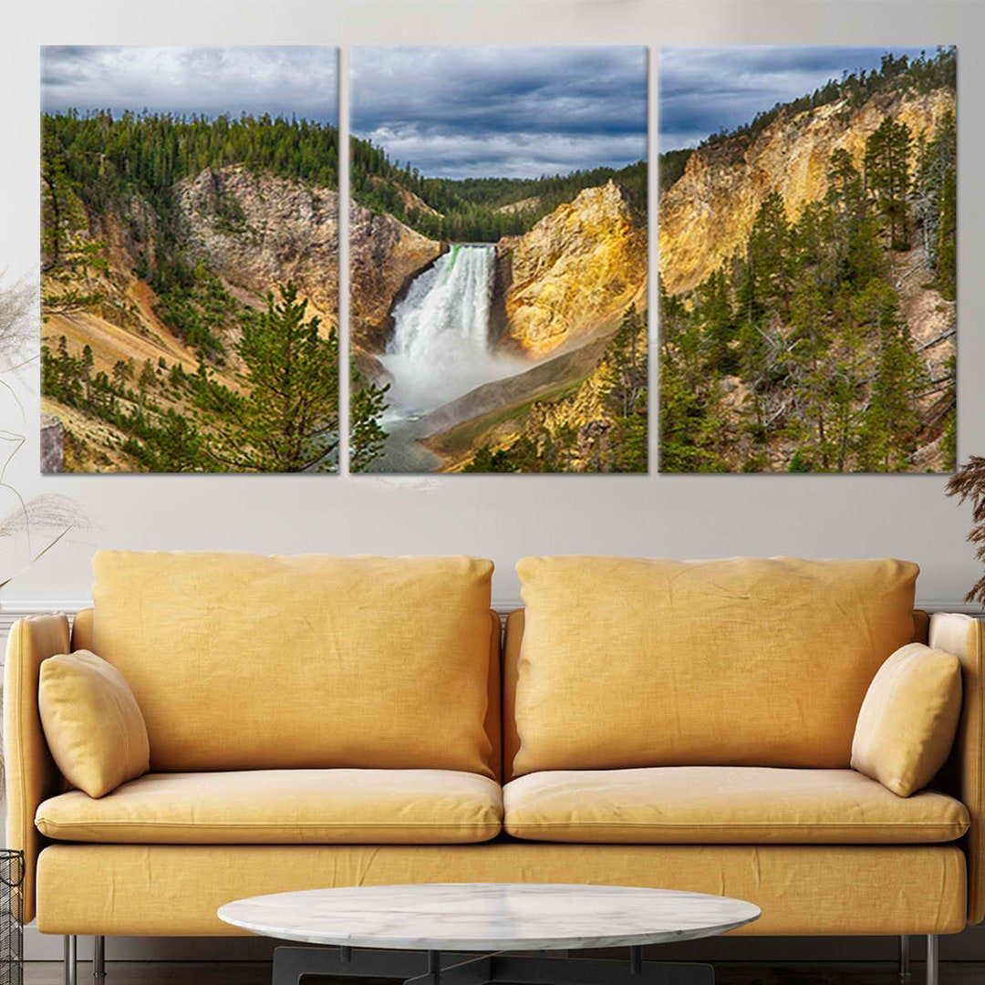 Yellowstone Lower Falls Wall Art Etsy