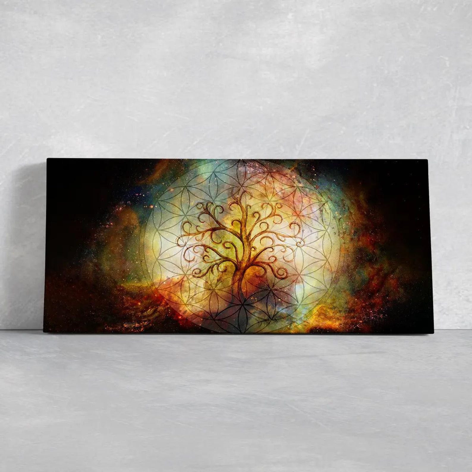 Cosmic Tree of Life Canvas Print - Celestial Astrology Artwork ...