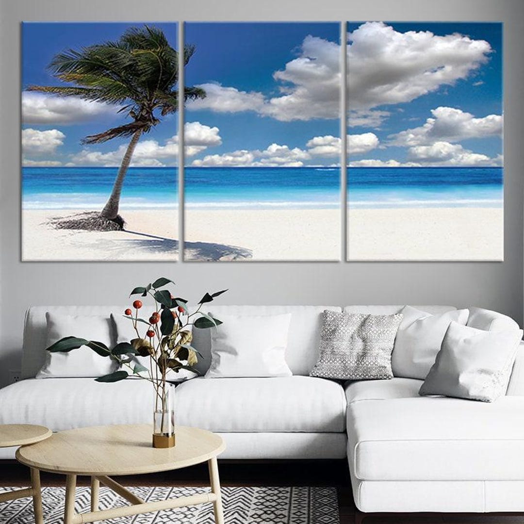 Tropical Beach Wall Art Canvas Art 3 Piece Wall Art for Living Room ...