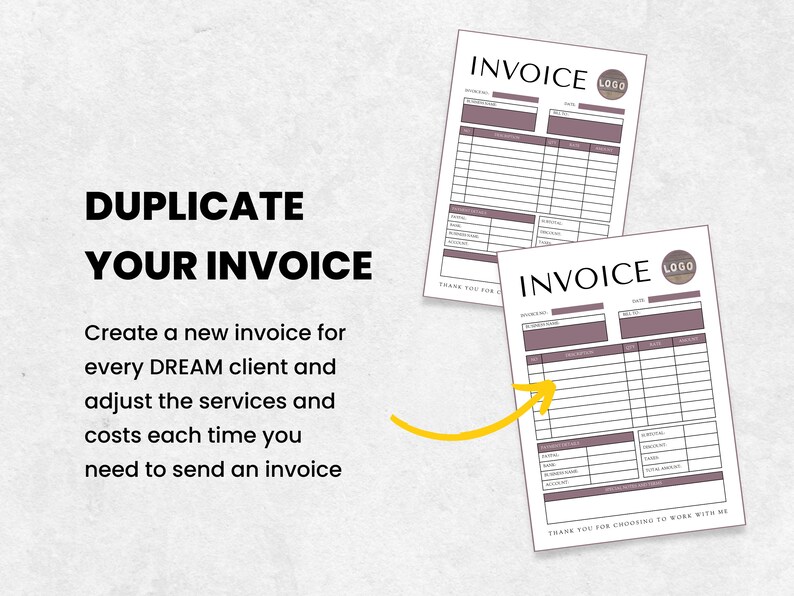 Invoice Template INSTANT DOWNLOAD Customisable Invoice Etsy Australia