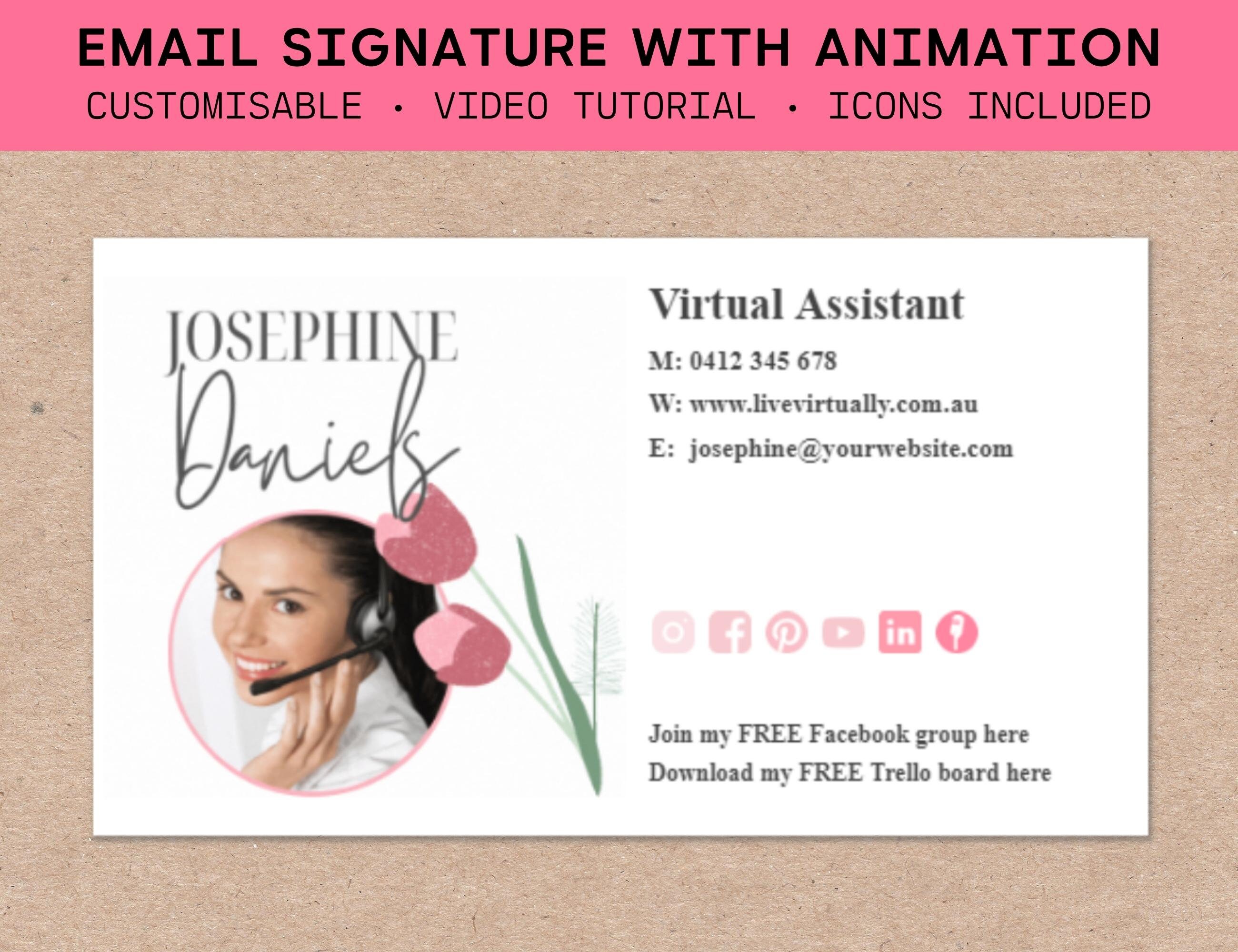 Animated Email Signature Template Kit Email Signature for - Etsy