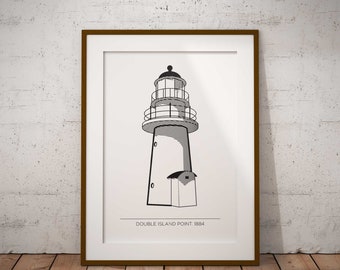 Double Island Point Lighthouse | Queensland | Wall Art | Australian Print | Architectural Print | Lighthouse | Great Sandy National Park
