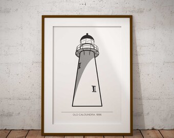 Old Caloundra Lighthouse | Queensland | Sunshine Coast | Wall Art | Australian Print | Architectural Print | Lighthouse Print | Nautical