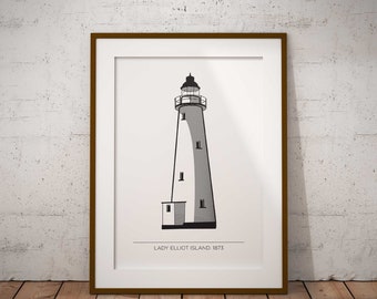 Lady Elliot Island Lighthouse | Queensland | Wall Art | Great Barrier Reef | Australian Print | Architectural Print | Lighthouse | Nautical